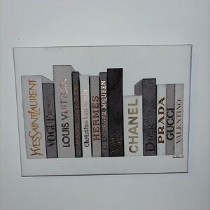 Designer Brand Canvas Art - Black, Gray, Gold